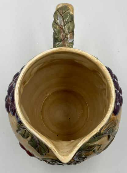 Noble Excellence Meritage 96 Oz Grape Vine Ceramic Pitcher 8.25"