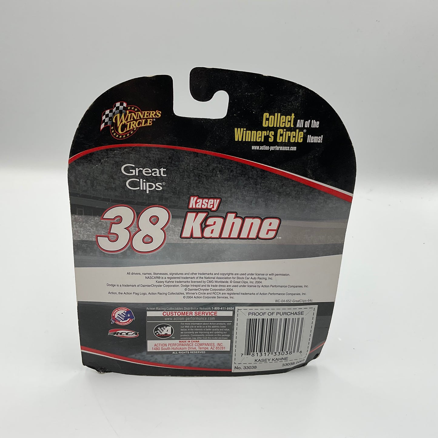 NASCAR Winner’s Circle #38 Kasey Kahne Great Clips Die-Cast Replicia