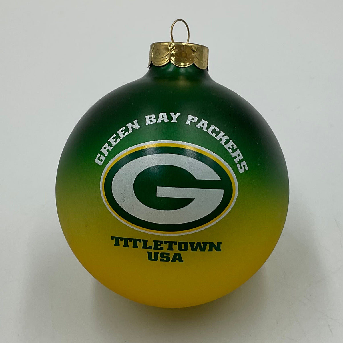 Vintage 1996 Green Bay Packers Titletown USA Glass Ball Christmas Ornament FOCO
