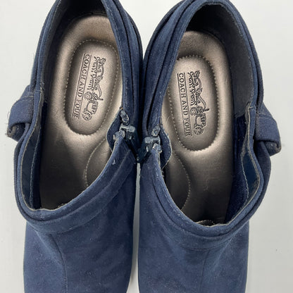 Coach and Four Blue Suede Women's Shoes Size 8 Heels