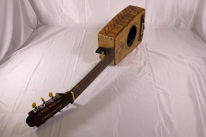 Hand-Carved Wooden Guitar Small Handmade Real Musical Instrument Art