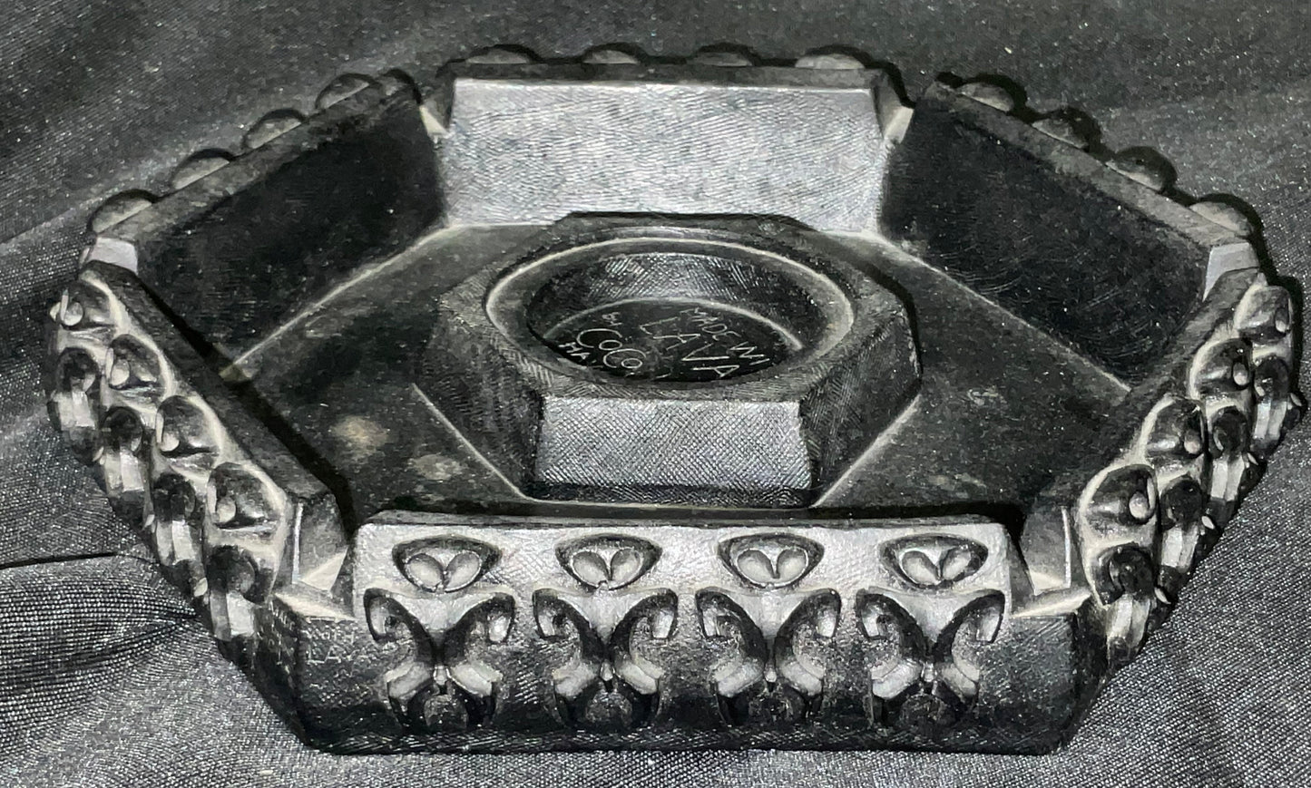 Coco Joe Vintage Lava Rock Petroglyph Lighter Holder and Ashtray