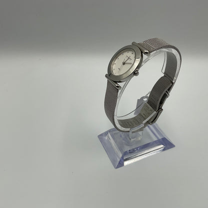 Skagen Steel Denmark Ladies Stainless Steel Mesh Bracelet Crystal Markers Watch