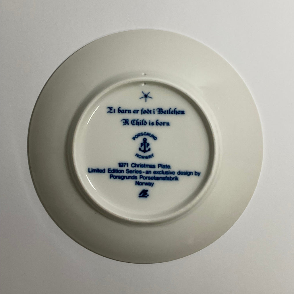 Julen Porsgrund Vintage 1971 A Child Is Born Plate With Original Box