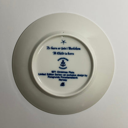 Julen Porsgrund Vintage 1971 A Child Is Born Plate With Original Box