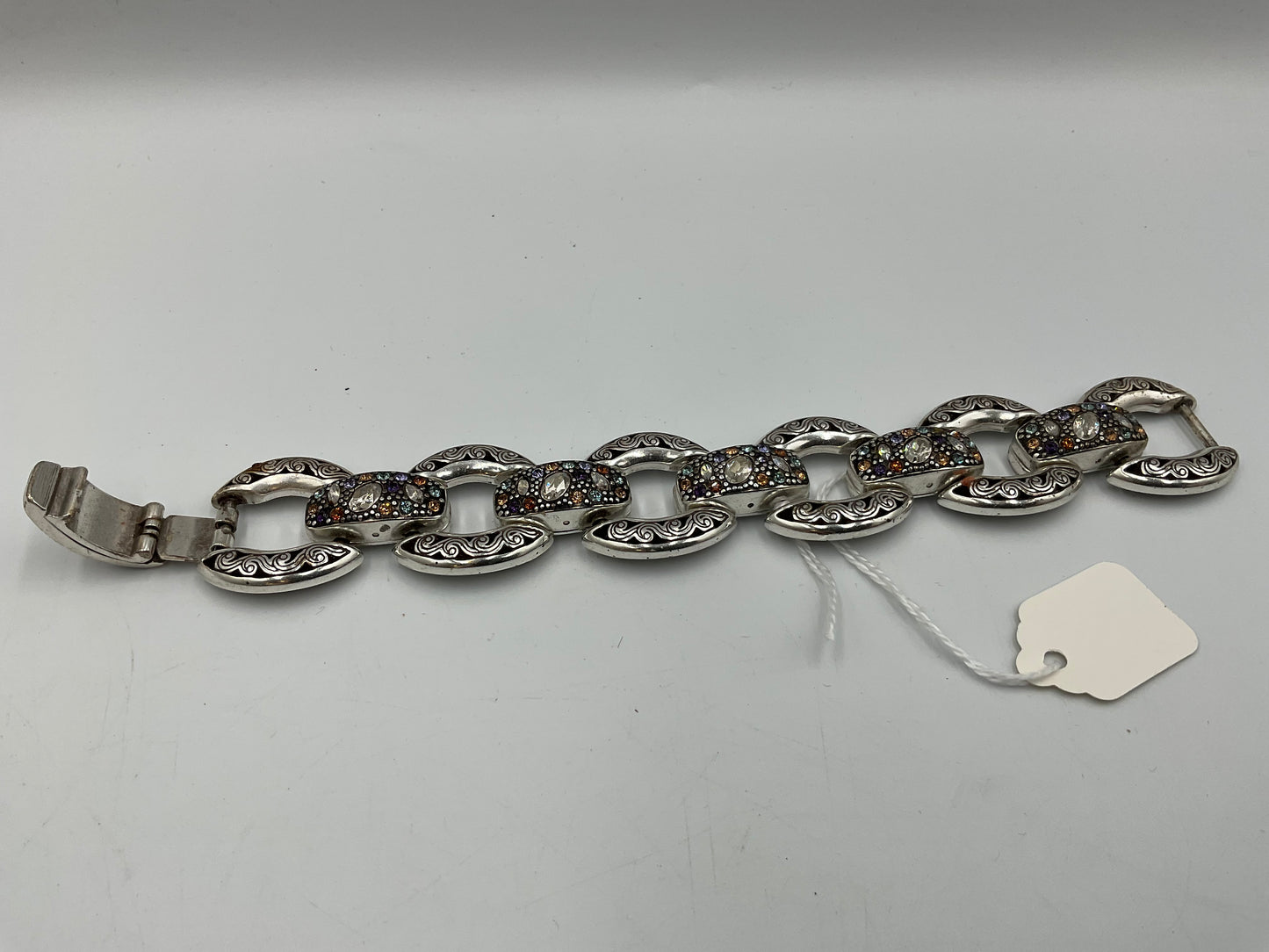Vintage Silver Bracelet Chunky Oval links