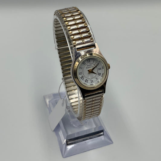 Anne Klein II Gold Two Tone Silver Flex Band Watch New Battery