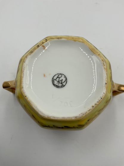 Vintage Rudolf Wächter Porcelain 2 Sugar Bowls and Tea Cups
