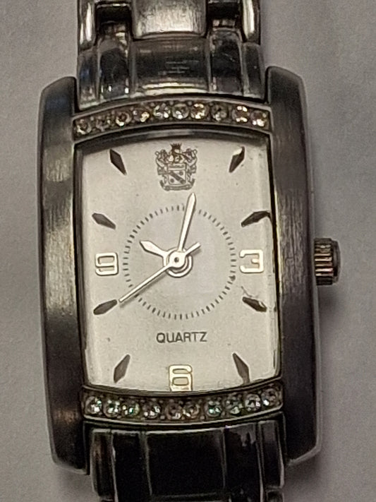 Paolo Gucci Vintage Diamond Silvertone Stainless Steel Japan Movement Women's Watch