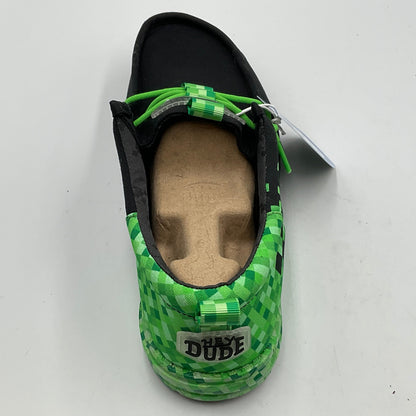 Hey Dude x Minecraft Wally Funk “Creeper” Slip-Ons Size 9