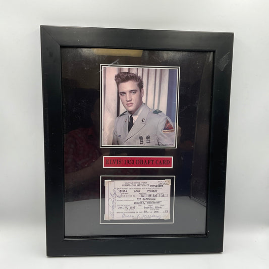 Elvis Presley 1953 Draft Card Framed Replica Memorabilia