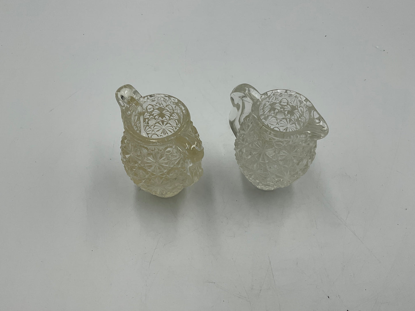 Mini Vintage Crystal Glass Toothpick Holder Pitchers With Crystal Tray