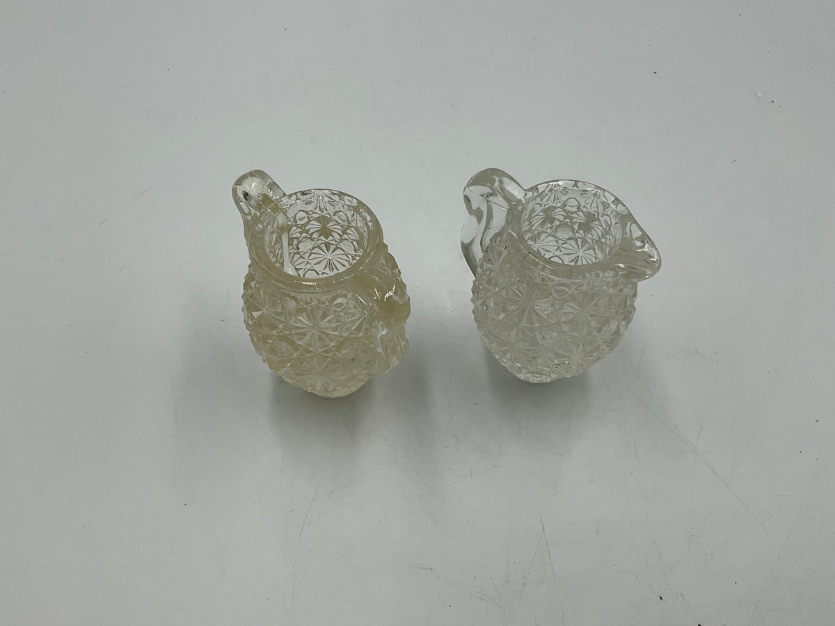 Mini Vintage Crystal Glass Toothpick Holder Pitchers With Crystal Tray