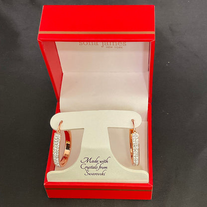 Sofia James New York Swarovski Crystal Hoop Earrings
