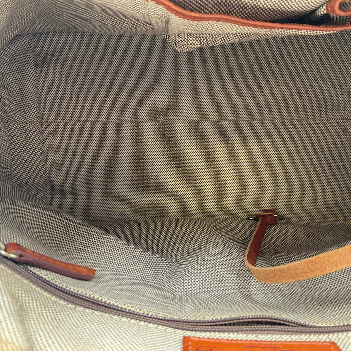 Dooney & Bourke Ostrich Collection Satchel Handbag In Color Bone And Brown