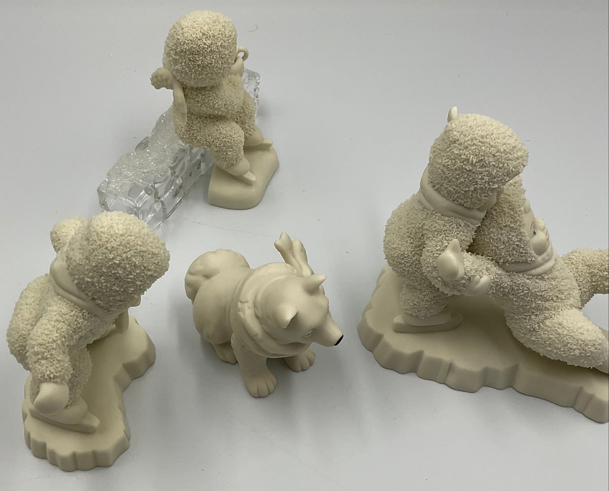 Department 56 Snowbabies Winter Tales Ice Skating Figurines Set of 4 Retired