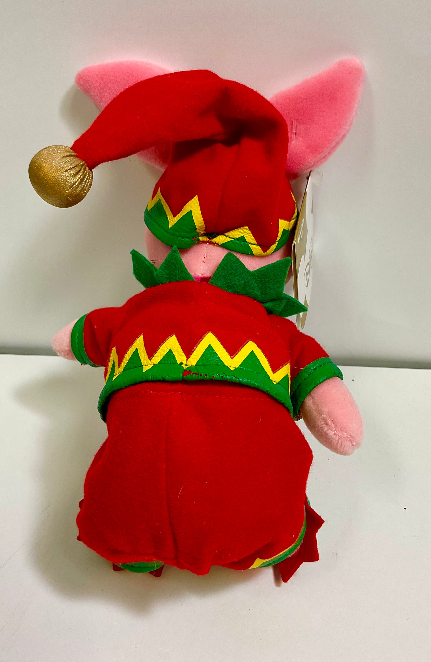 Christmas Holiday Elf Piglet Vintage Winnie the Pooh Bear & Friends Mini Beanbag Beanie Plush Disney Collectible