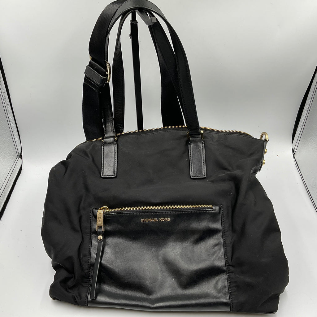 Michael Kors Black Tote Shoulder Bag Gold Hardware