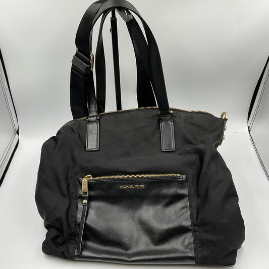 Michael Kors Black Tote Shoulder Bag Gold Hardware