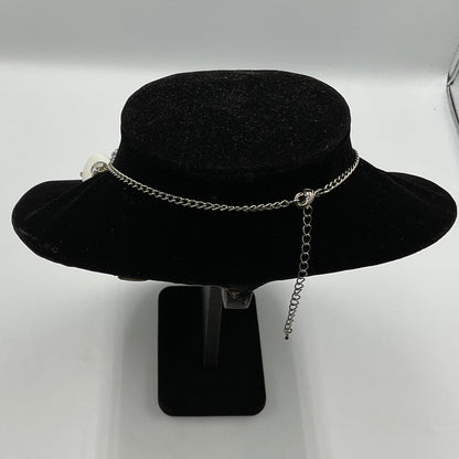 White Stone Beaded Chain Necklace