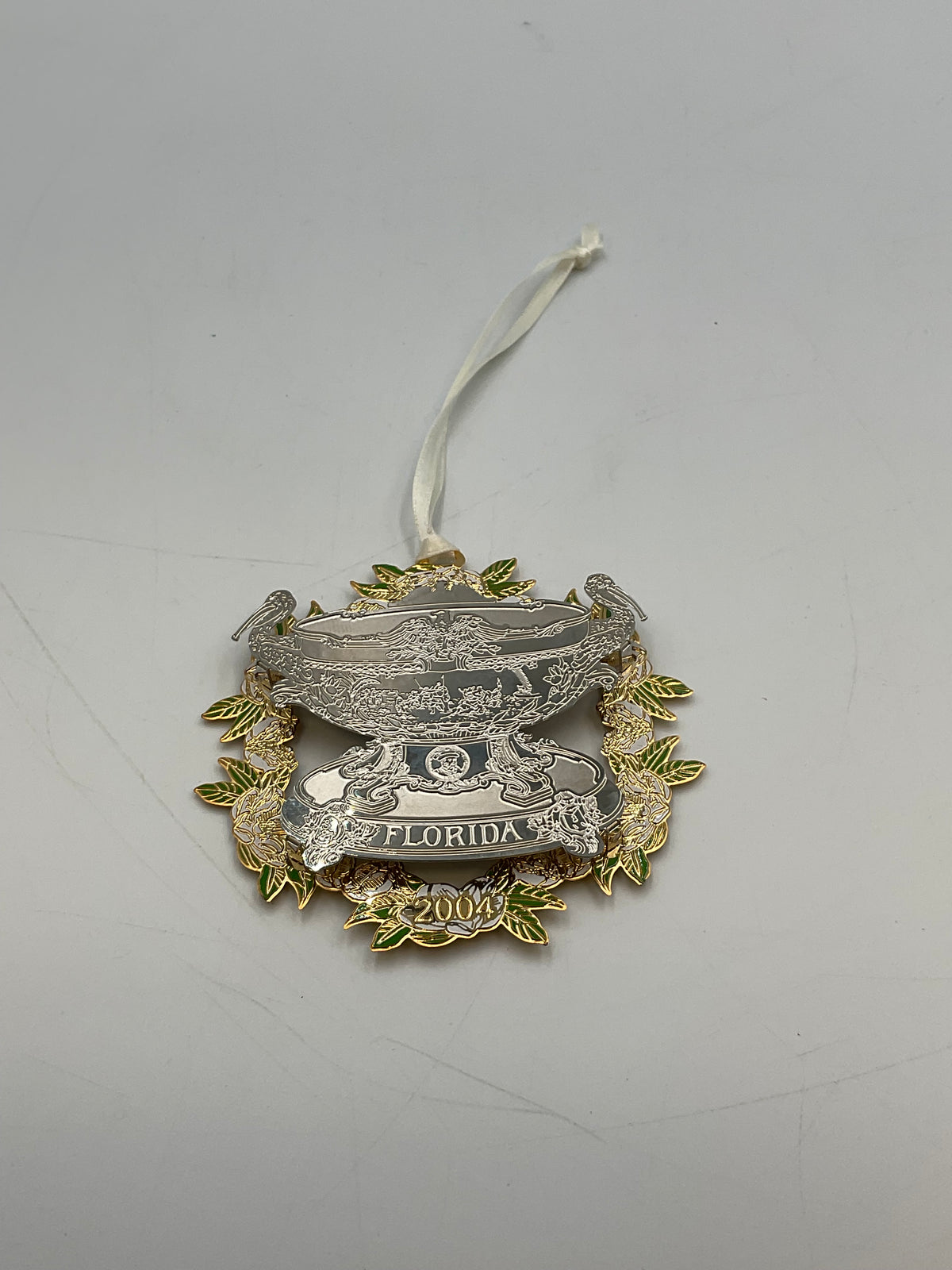2004 USS Florida Silver Punch Bowl Christmas Ornament