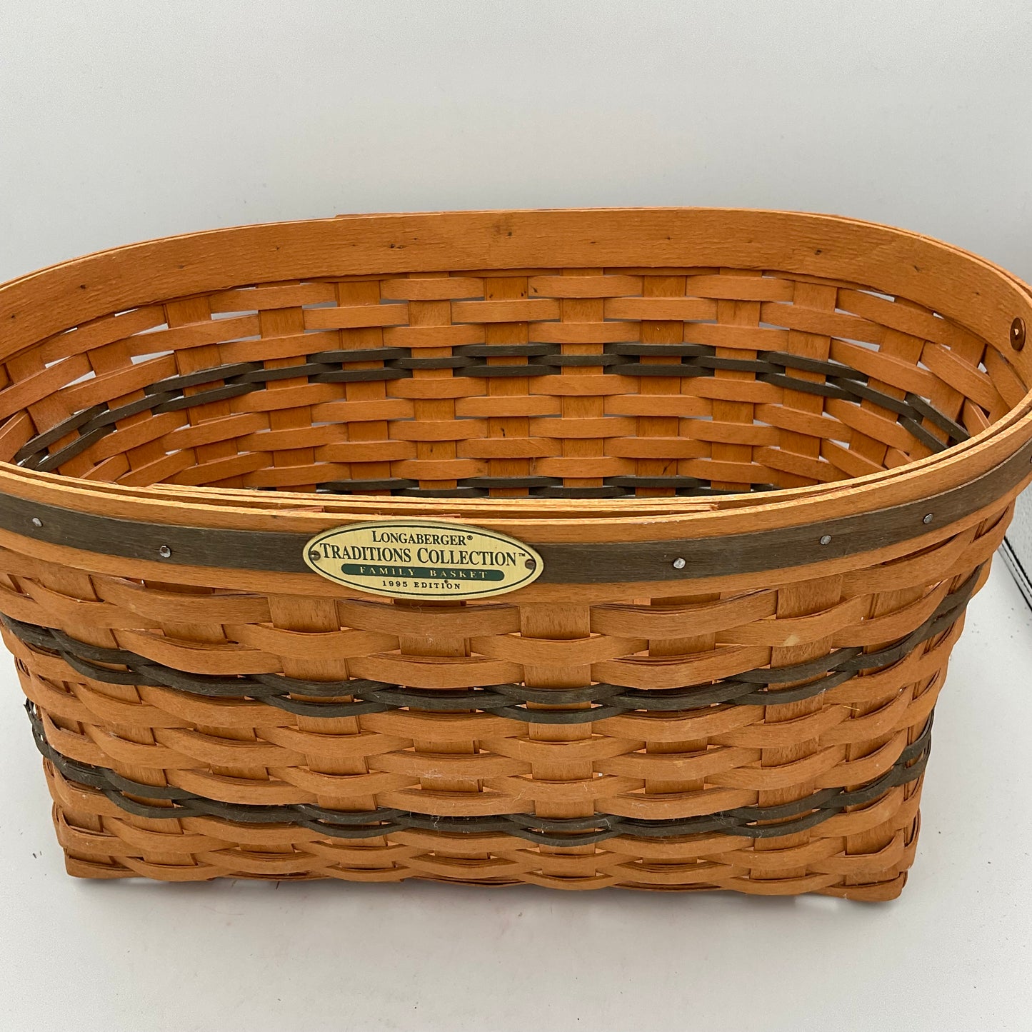Longaberger Large Oval Shaped Wooden Basket