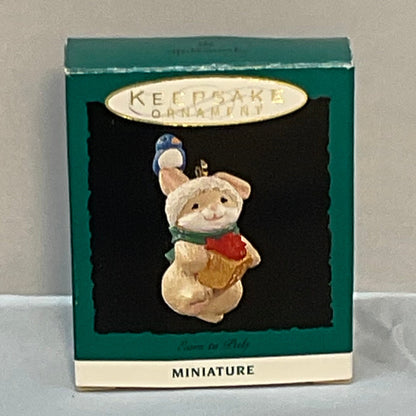 Hallmark Miniature Ornament Ears to Pals 1993 "Bluebird Sitting on Bunny's Ear"