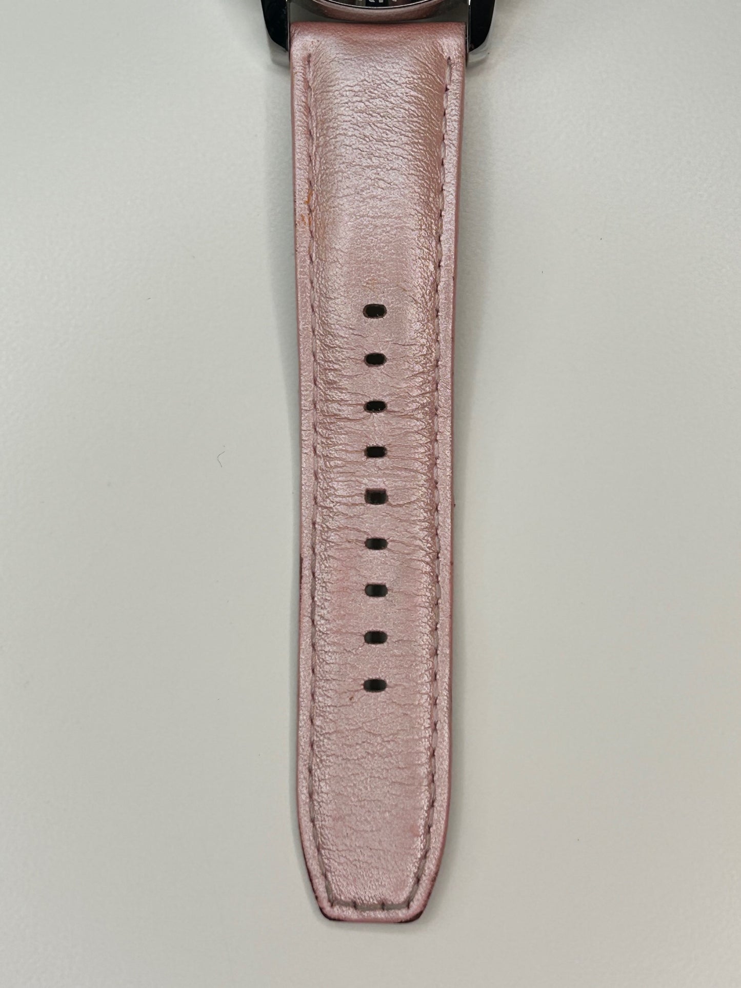 DKNY Pink Crystal Face Leather Band Water-Resistant Women's Watch