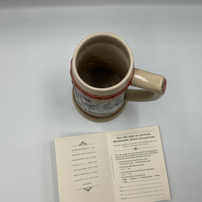 1994 Budweiser Hometown Holiday Collector Stein In Box and COA Beer Mug
