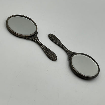 Ready JB Danish Silvertone Handheld Mirrors