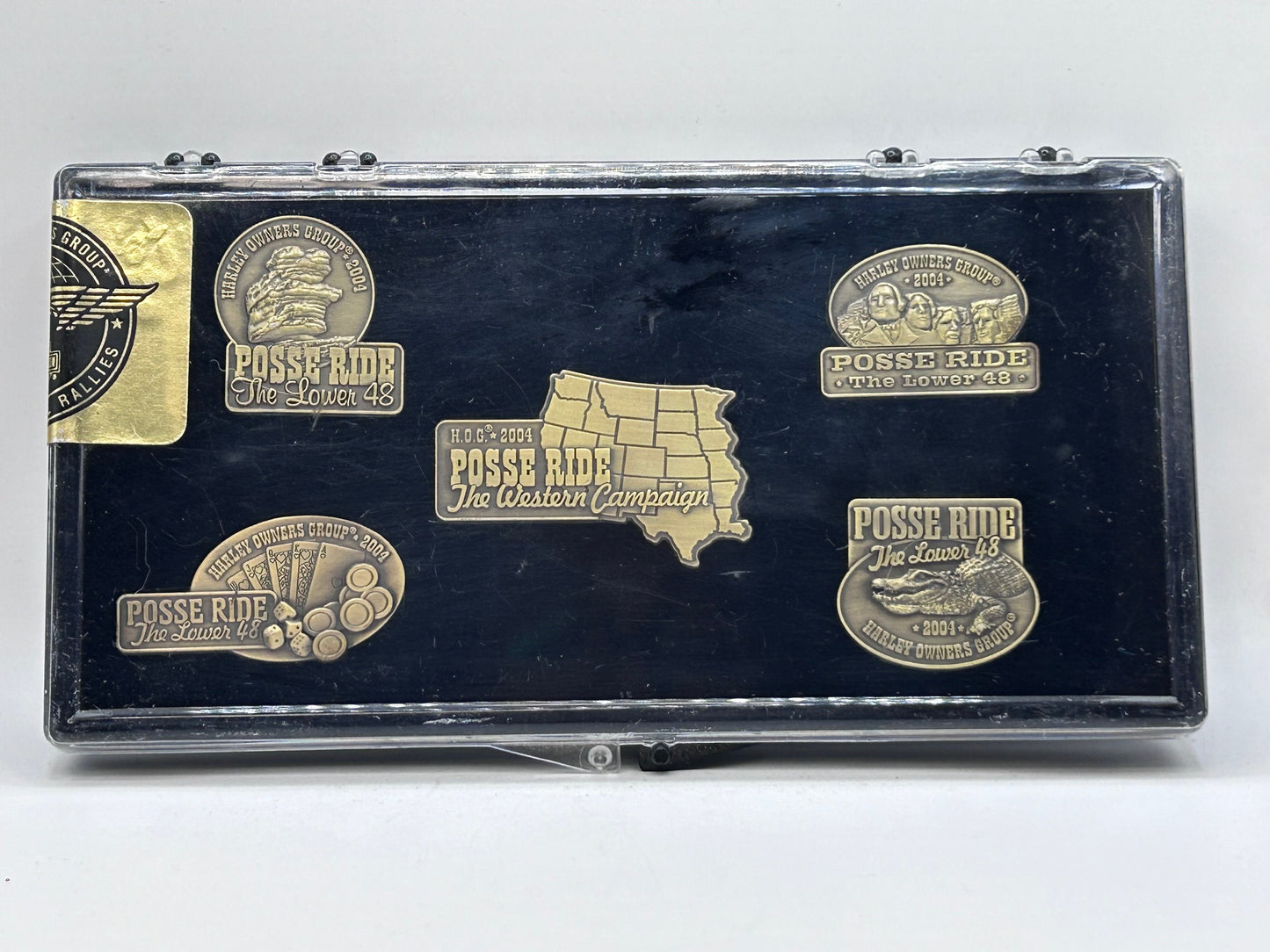 Harley Davidson Posse Ride Pin Collection Vintage 2004 Lower 48 Owner Group Hog Sealed Original Case