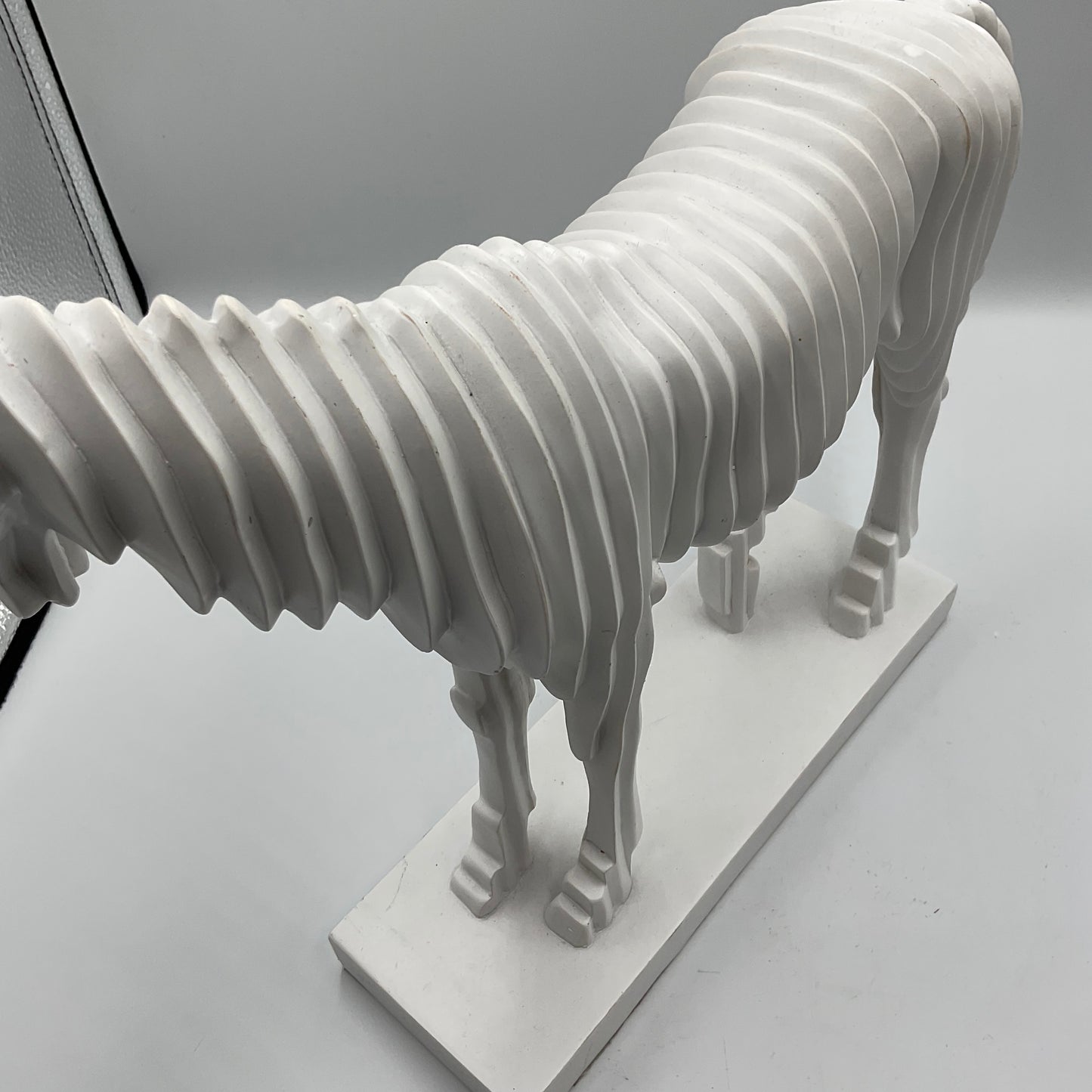 Modernist Collection White Segmented Accordion Horse Figure Statue Art Decor