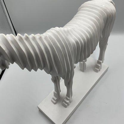 Modernist Collection White Segmented Accordion Horse Figure Statue Art Decor