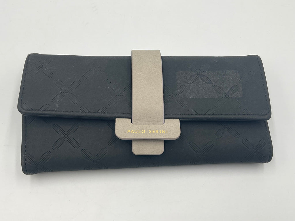 Paulo Serini Trifold Clutch Wallet Noir Charcoal