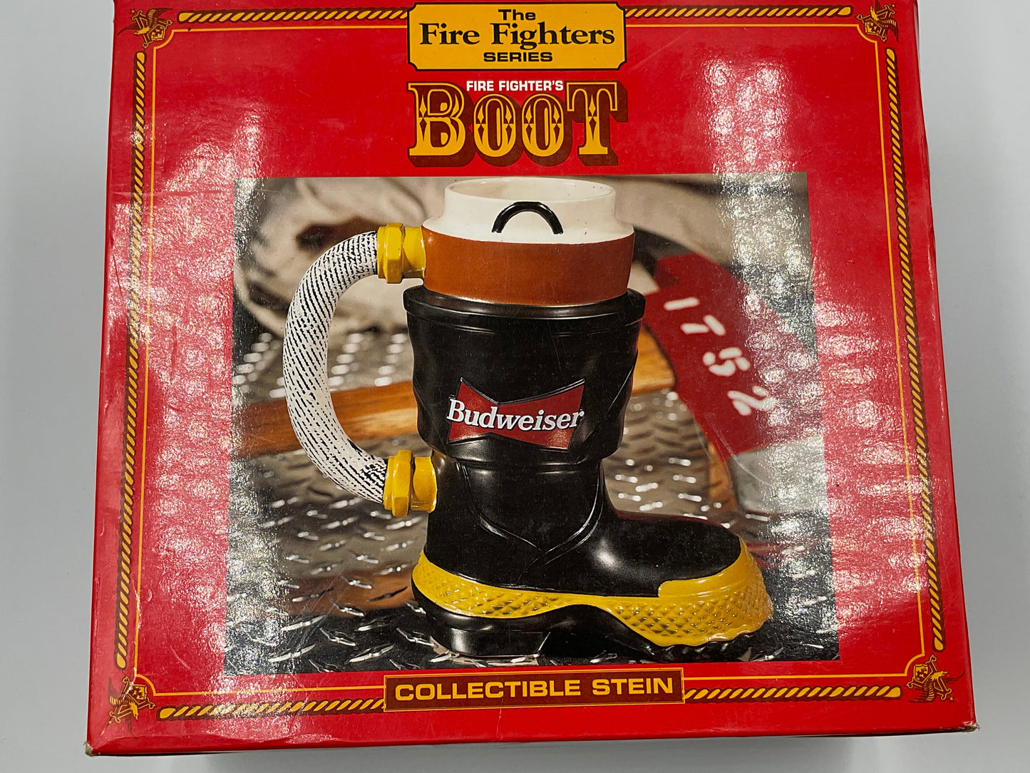 1997 Firefighter Budweiser Boot Mug Stein w/ Box