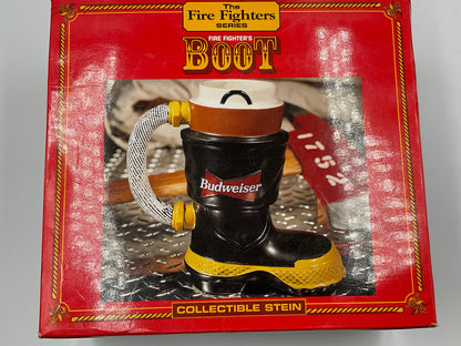 1997 Firefighter Budweiser Boot Mug Stein w/ Box