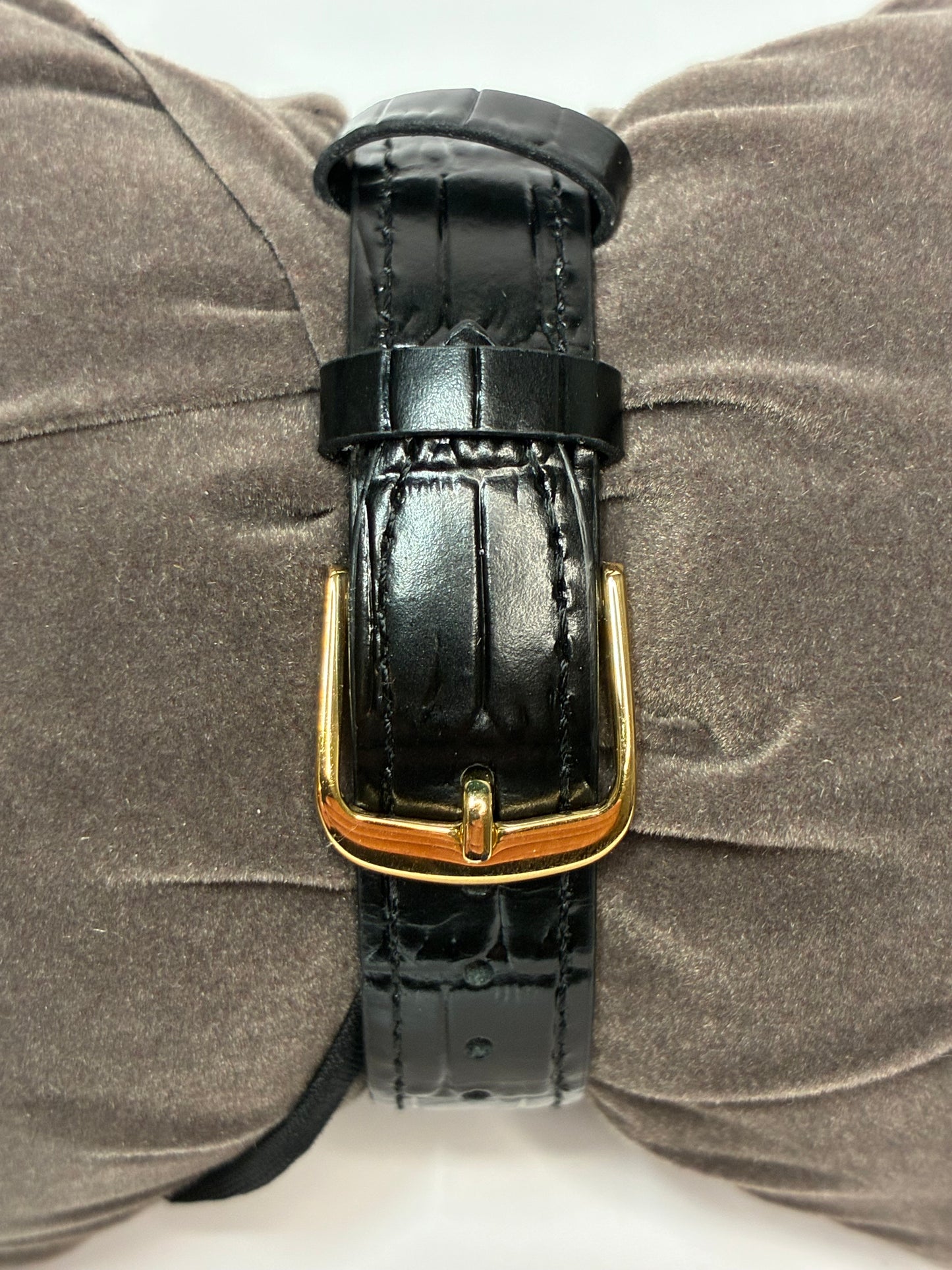 Bulova Diamond Accent Corporate Collection Women's Watch New in Original Box Gold-Tone Sunray Dial Black Leather Straps