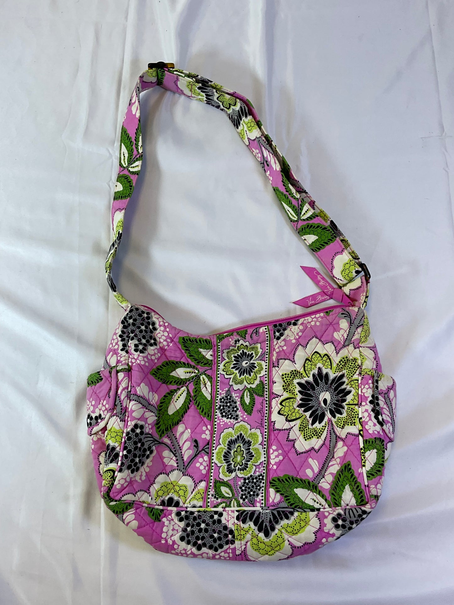 Vera Bradley Pink and Green Floral Flower Print Bag