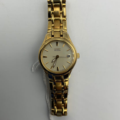 Citizen Eco Drive Goldtone Stainless Steel Analog Quartz Watch