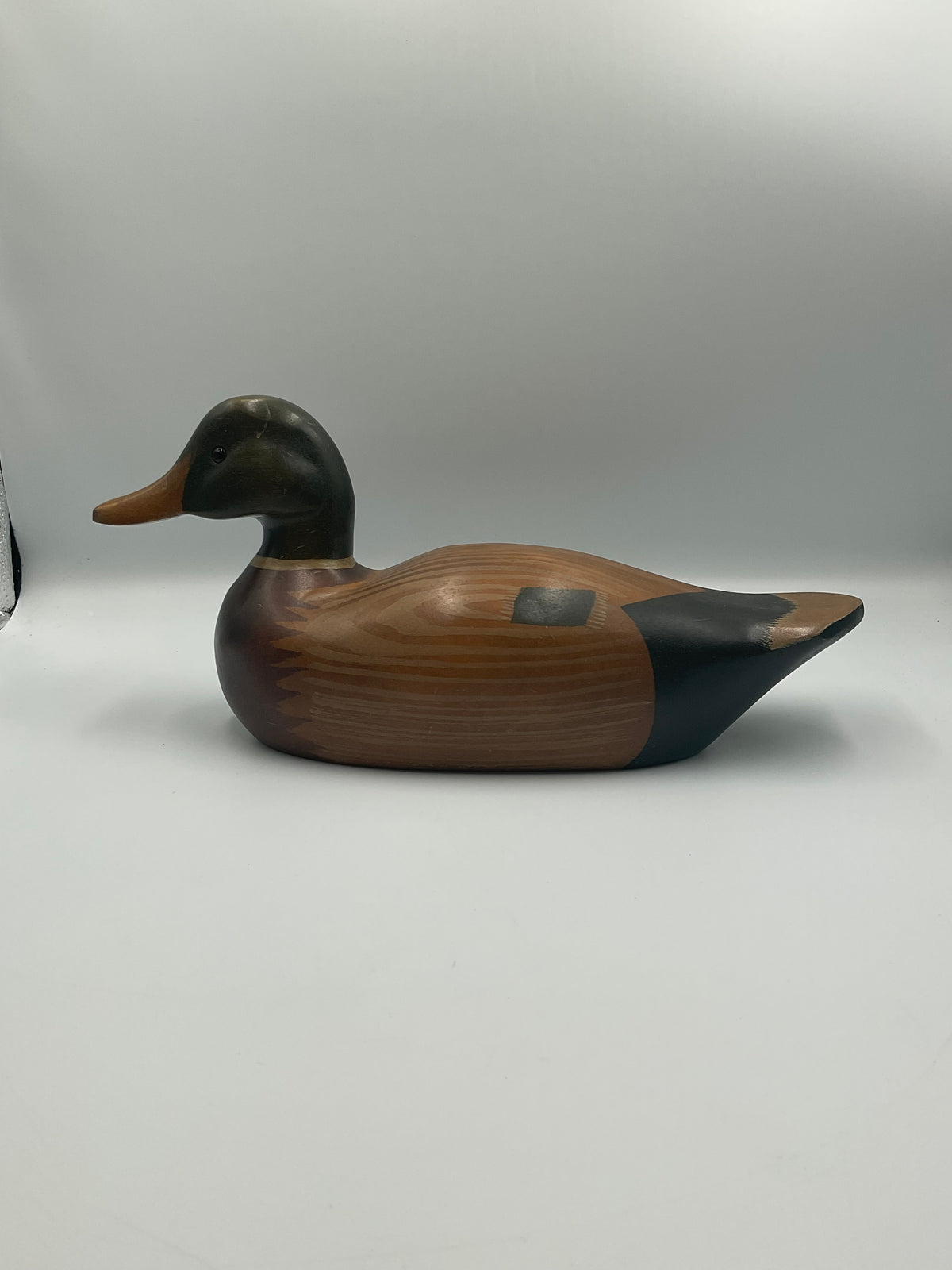 Vintage Hand Carved Wooden Mallard Hen Duck Decoy