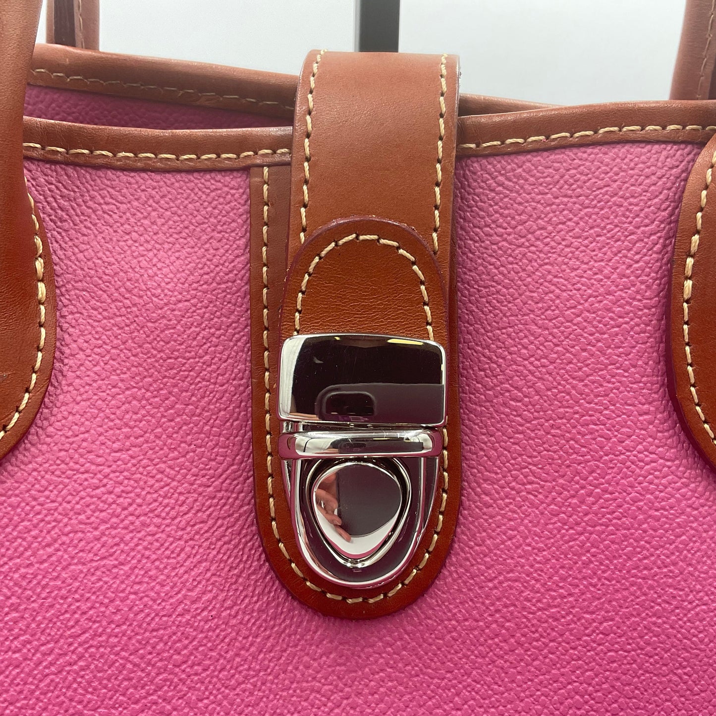 Hot Pink Dooney & Bourke Leather Satchel Shoulder Bag Handbag Purse