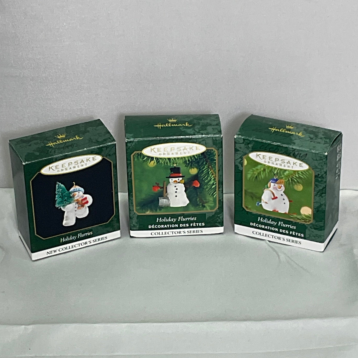Keepsake Ornament Hallmark "Holiday Flurries" series Complete w/Boxes