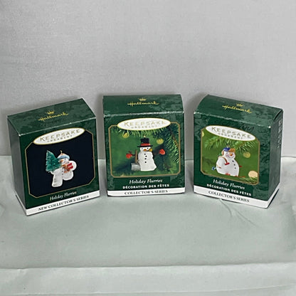 Keepsake Ornament Hallmark "Holiday Flurries" series Complete w/Boxes