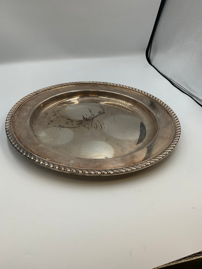 Vintage Reed & Barton Silverplate Round Serving Platter Chop Dish