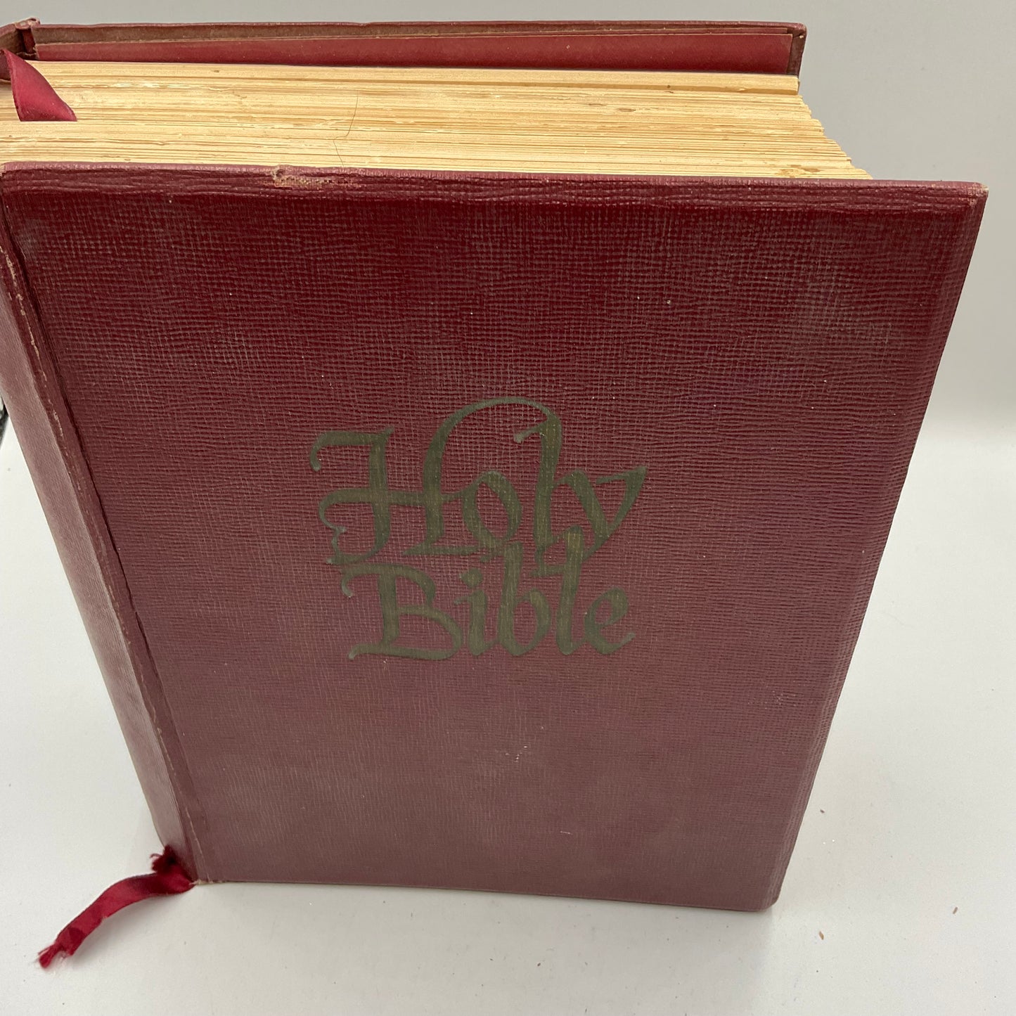 Vintage Hardcover Edition of the Holy Bible by J.J. Little & Ives Co.