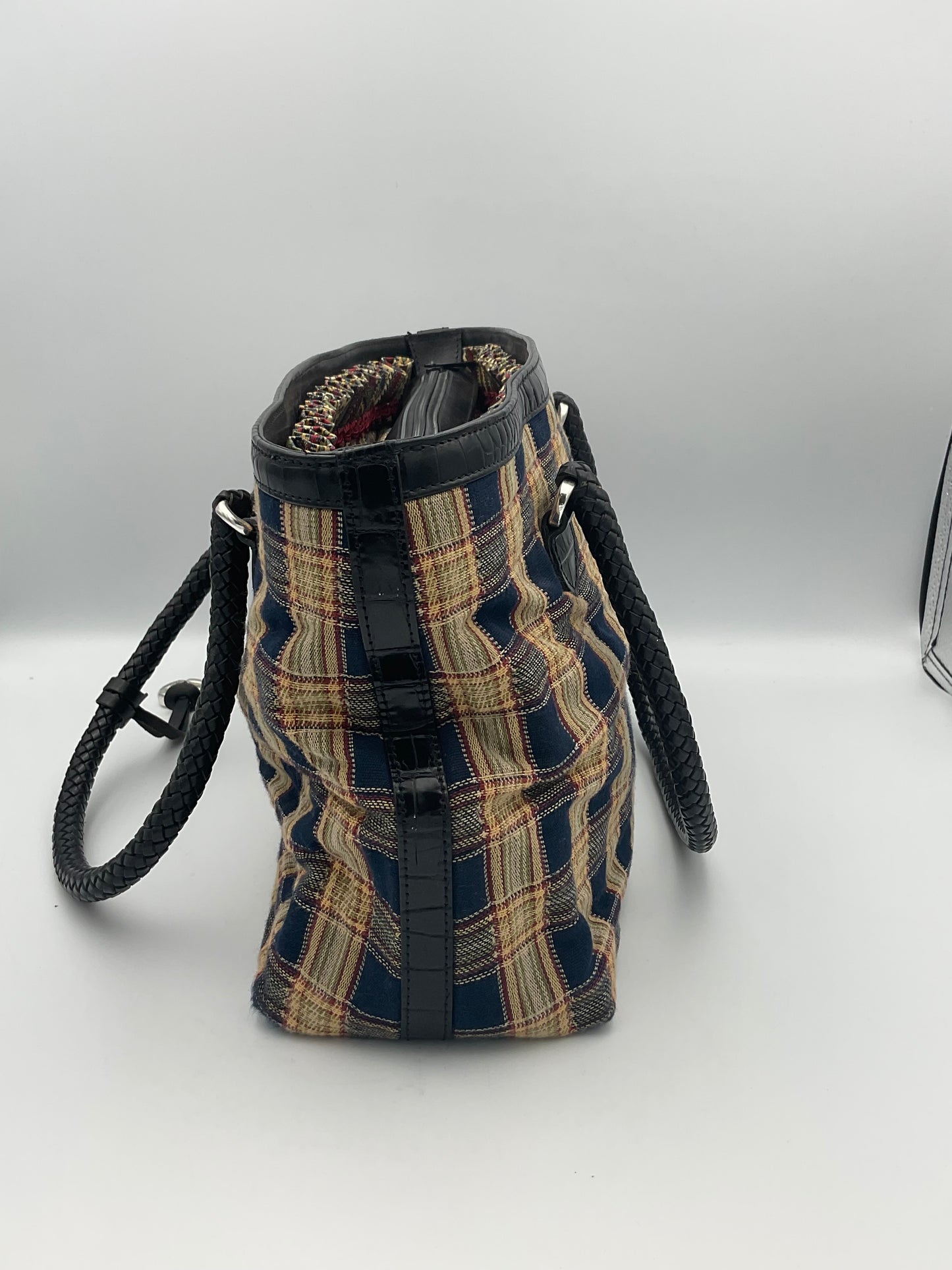 Brighton Blue and Cream Plaid  Tote Bag