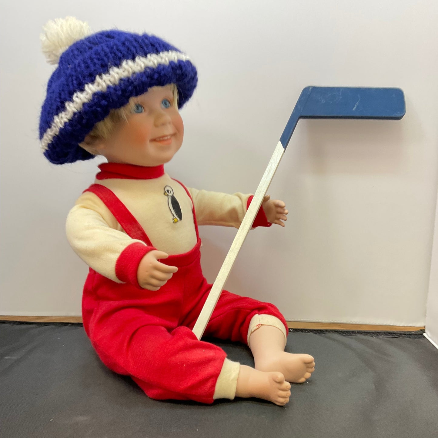 Danbury Mint Mark Porcelain Hockey Player Doll by Elke Hutchins Doll with Original Box