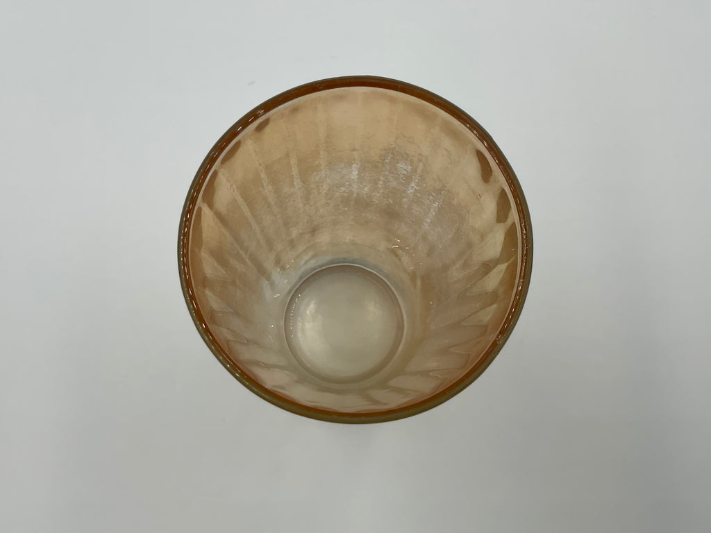 Jeannette Glass Vertical Optic Marigold Carnival Glass Tumbler