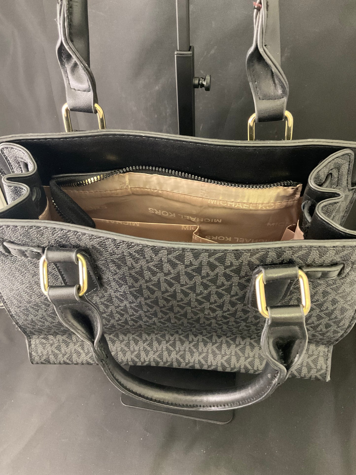 Michael Kors Black MK Design Handbag