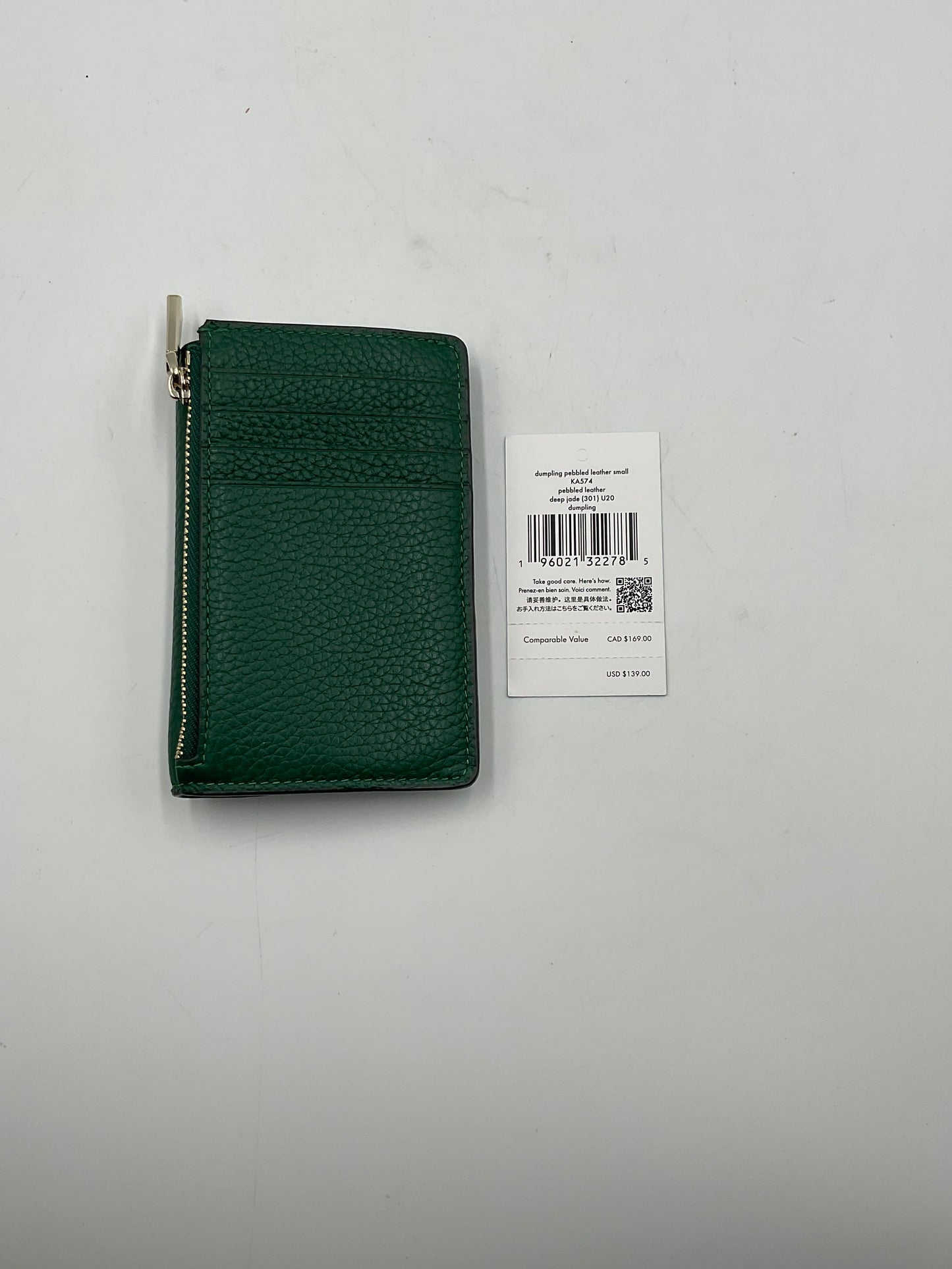 Kate Spade New York Forest Green Pebble Design Leather Wallet